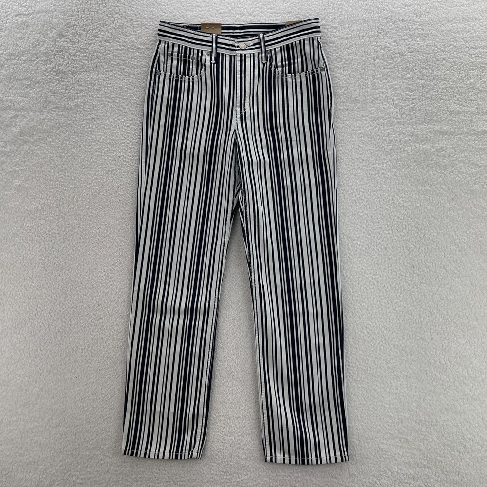 Levis Jeans Womens 27 Black White Low Pro Striped Relaxed Festival Artsy Y2K